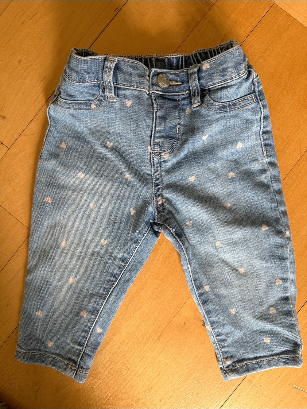 Baby B’gosh Heart Print Denim Jeans | Size 6 Months | Adorable Baby Girl